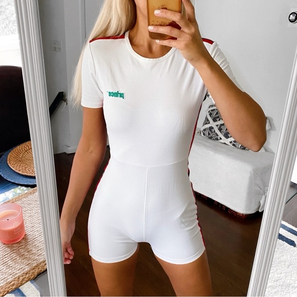 Zara White and Red Jumpsuit - Picture 1 of 16